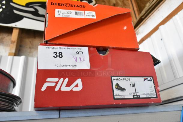 2 Pairs of Shoes; Fila A High Fade Size 10 and Deer Stags Brooklyn Black Shoe Size 11. 2 Times Your Bid! - Image 2 of 7