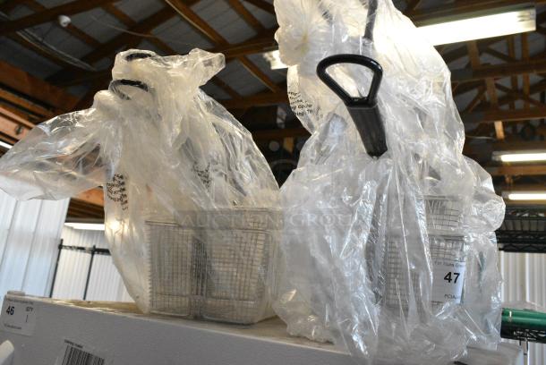 4 BRAND NEW SCRATCH AND DENT! 190FB1785 Pitco P6072184 Equivalent 17" x 8 1/4" x 6" Twin Fryer Basket with Front Hook. 4 Times Your Bid! - Image 2 of 4