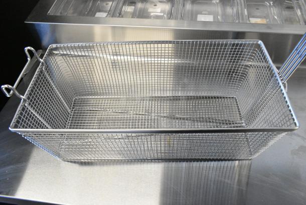 4 BRAND NEW SCRATCH AND DENT! 190FB1785 Pitco P6072184 Equivalent 17" x 8 1/4" x 6" Twin Fryer Basket with Front Hook. 4 Times Your Bid! - Image 3 of 4