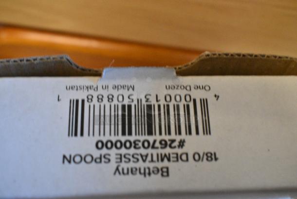 3 BRAND NEW SCRATCH AND DENT! Box of 12 267030000 Choice Bethany 4 1/4" 18/0 Stainless Steel Demitasse Spoon. 3 Times Your Bid! - Image 3 of 3