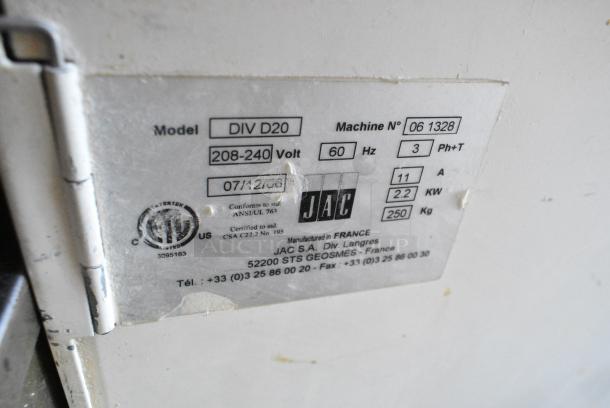 JAC Div D20 Metal Commercial Floor Style Dough Divider. 208-240 Volts, 3 Phase. - Image 7 of 7