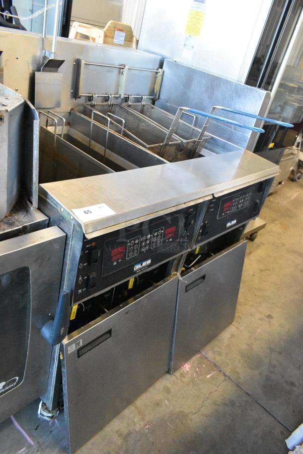 Giles EOF-10-10 Stainless Steel Commercial Floor Style Electric Powered 2 Bay Deep Fat Fryer on Commercial Casters. 480 Volts, 3 Phase. - Image 2 of 13