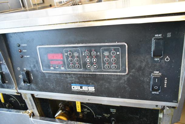 Giles EOF-10-10 Stainless Steel Commercial Floor Style Electric Powered 2 Bay Deep Fat Fryer on Commercial Casters. 480 Volts, 3 Phase. - Image 4 of 13