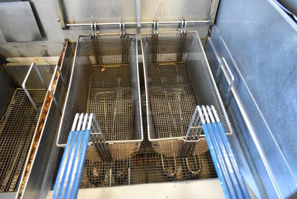 Giles EOF-10-10 Stainless Steel Commercial Floor Style Electric Powered 2 Bay Deep Fat Fryer on Commercial Casters. 480 Volts, 3 Phase. - Image 7 of 13