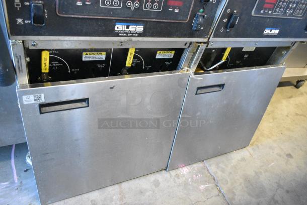Giles EOF-10-10 Stainless Steel Commercial Floor Style Electric Powered 2 Bay Deep Fat Fryer on Commercial Casters. 480 Volts, 3 Phase. - Image 9 of 13
