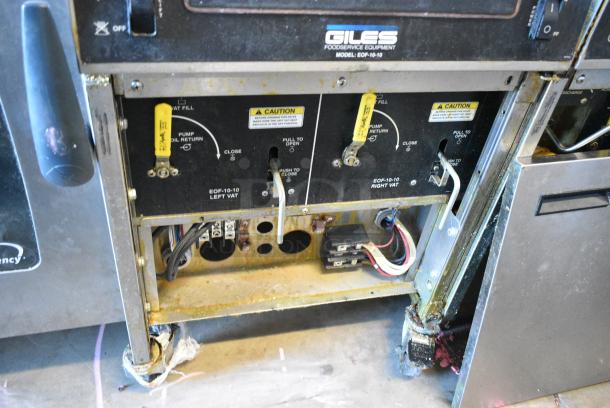 Giles EOF-10-10 Stainless Steel Commercial Floor Style Electric Powered 2 Bay Deep Fat Fryer on Commercial Casters. 480 Volts, 3 Phase. - Image 10 of 13