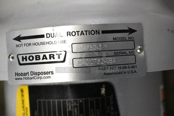 BRAND NEW SCRATCH AND DENT! Hobart FD4/50-3 Commercial Garbage Disposer with Short Upper Housing. 120/208-240 Volts. - Image 2 of 6