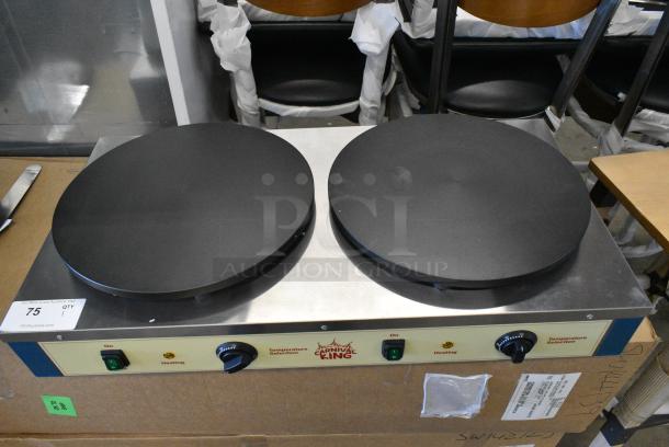 BRAND NEW SCRATCH AND DENT! 2023 Carnival King 382TCM16DBL Stainless Steel 16" Dual Non-Stick Crepe Maker - 208/240 Volts. - Image 6 of 6