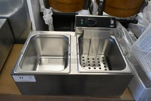 BRAND NEW SCRATCH AND DENT! 2023 Vollrath FFA7110 Stainless Steel Electric 2 Bay Fryer. - Image 1 of 7