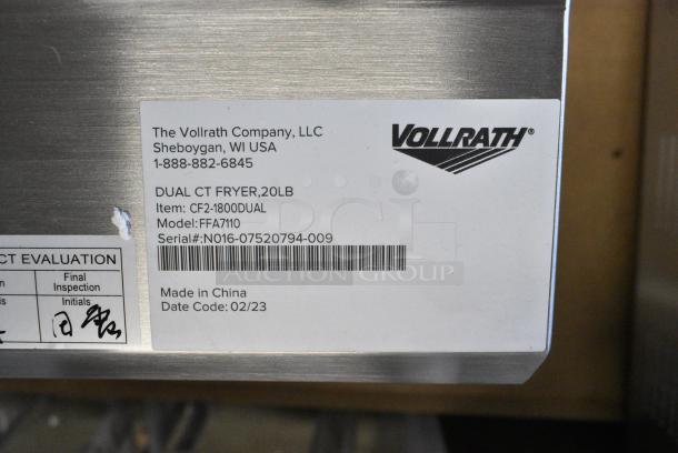BRAND NEW SCRATCH AND DENT! 2023 Vollrath FFA7110 Stainless Steel Electric 2 Bay Fryer. - Image 3 of 7