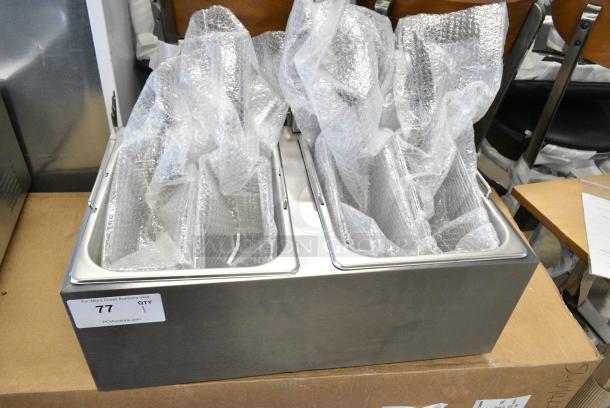 BRAND NEW SCRATCH AND DENT! 2023 Vollrath FFA7110 Stainless Steel Electric 2 Bay Fryer. - Image 4 of 7