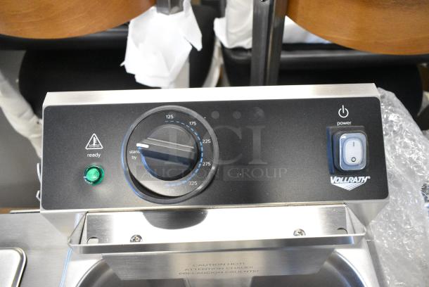 BRAND NEW SCRATCH AND DENT! 2023 Vollrath FFA7110 Stainless Steel Electric 2 Bay Fryer. - Image 5 of 7
