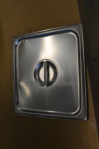 8 BRAND NEW SCRATCH AND DENT! 4070150 Choice 2/3 Size Stainless Steel Solid Steam Table / Hotel Pan Cover. 8 Times Your Bid!