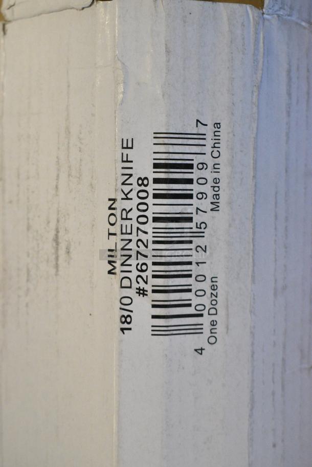 2 BRAND NEW SCRATCH AND DENT! Box of 12 267270008 Choice Milton 8 7/8" Stainless Steel Medium Weight Dinner Knife. 2 Times Your Bid! - Image 3 of 3