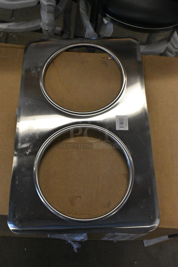 2 BRAND NEW SCRATCH AND DENT! Items Including 407CAP2H810 Choice 2 Hole Steam Table Adapter Plate with 8 3/8" Holes - for 7 Qt. Insets and 3698239426 Frymaster 8239426 Cover W/A, Work Station. 2 Times Your Bid! - Image 3 of 6