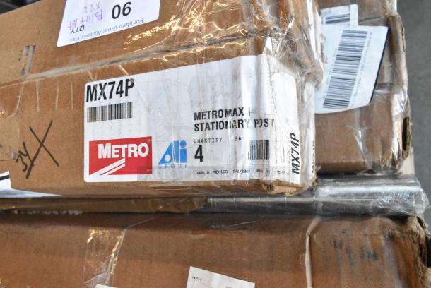 22 BRAND NEW SCRATCH AND DENT! Items Including 15 MX74P Metro MX74P MetroMax iQ 74" Stationary Polymer Post, 423ST5ASG ServIt 423ST5ASG Angled Sneeze Guard for 5-Pan Steam Tables, 522ETSG30602 Steelton 30" x 60" 18 Gauge 430 Stainless Steel Work Table with Undershelf and 2" Rear Upturn, 460EC2472 Regency 24" x 72" NSF Chrome Wire Shelf, 465C1872KE5 SHELF KIT 18X72 CHROME W/ 72 EC POST 5 SHELF UTILITY, 257UB1660 Lavex 16" x 60" Heavy-Duty Steel U-Boat Utility Cart - 2000 lb. Capacity, 600T1872G Regency 18" x 72" 18-Gauge 304 Stainless Steel Commercial Work Table with Galvanized Legs and Undershelf, 109RACKECON Steelton 20 Pan End Load Bun / Sheet Pan Rack - Unassembled. May Be Missing Pieces. 22 Times Your Bid! - Image 4 of 14