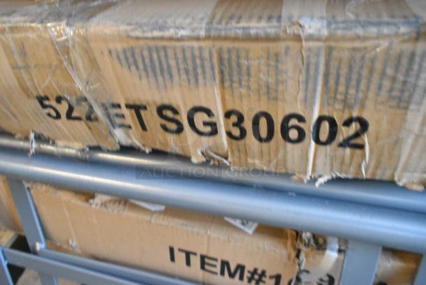 22 BRAND NEW SCRATCH AND DENT! Items Including 15 MX74P Metro MX74P MetroMax iQ 74" Stationary Polymer Post, 423ST5ASG ServIt 423ST5ASG Angled Sneeze Guard for 5-Pan Steam Tables, 522ETSG30602 Steelton 30" x 60" 18 Gauge 430 Stainless Steel Work Table with Undershelf and 2" Rear Upturn, 460EC2472 Regency 24" x 72" NSF Chrome Wire Shelf, 465C1872KE5 SHELF KIT 18X72 CHROME W/ 72 EC POST 5 SHELF UTILITY, 257UB1660 Lavex 16" x 60" Heavy-Duty Steel U-Boat Utility Cart - 2000 lb. Capacity, 600T1872G Regency 18" x 72" 18-Gauge 304 Stainless Steel Commercial Work Table with Galvanized Legs and Undershelf, 109RACKECON Steelton 20 Pan End Load Bun / Sheet Pan Rack - Unassembled. May Be Missing Pieces. 22 Times Your Bid! - Image 10 of 14