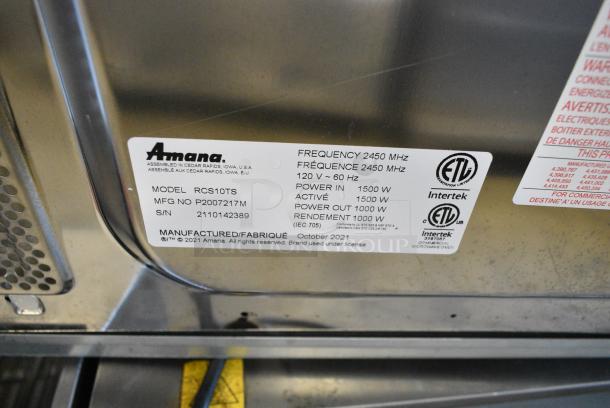 2021 Amana RCS10TS Stackable Commercial Microwave with Push Button Controls. 120 Volts, 1 Phase. - Image 2 of 6