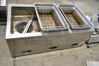 Crown Verity CV3WHS Stainless Steel Commercial Electric Powered Steam Table. 240 Volts, 3 Phase.