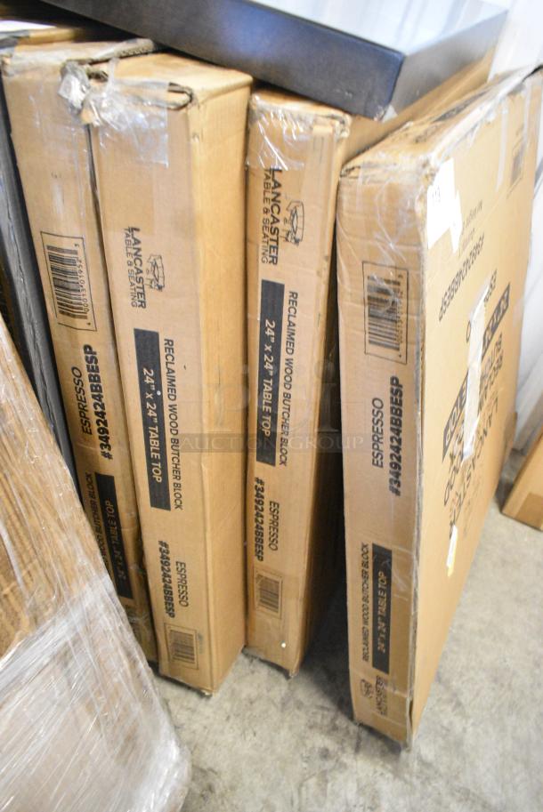 4 BRAND NEW SCRATCH AND DENT! Lancaster Table & Seating 3492424BBESP 24" x 24" Wood Butcher Block Table Top with Espresso Finish. 4 Times Your Bid! - Image 3 of 4