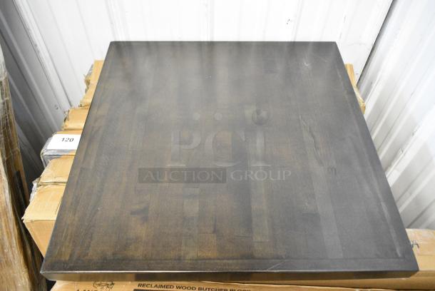 5 BRAND NEW SCRATCH AND DENT! Lancaster Table & Seating 3492424BBESP 24" x 24" Wood Butcher Block Table Top with Espresso Finish. 5 Times Your Bid! - Image 1 of 4