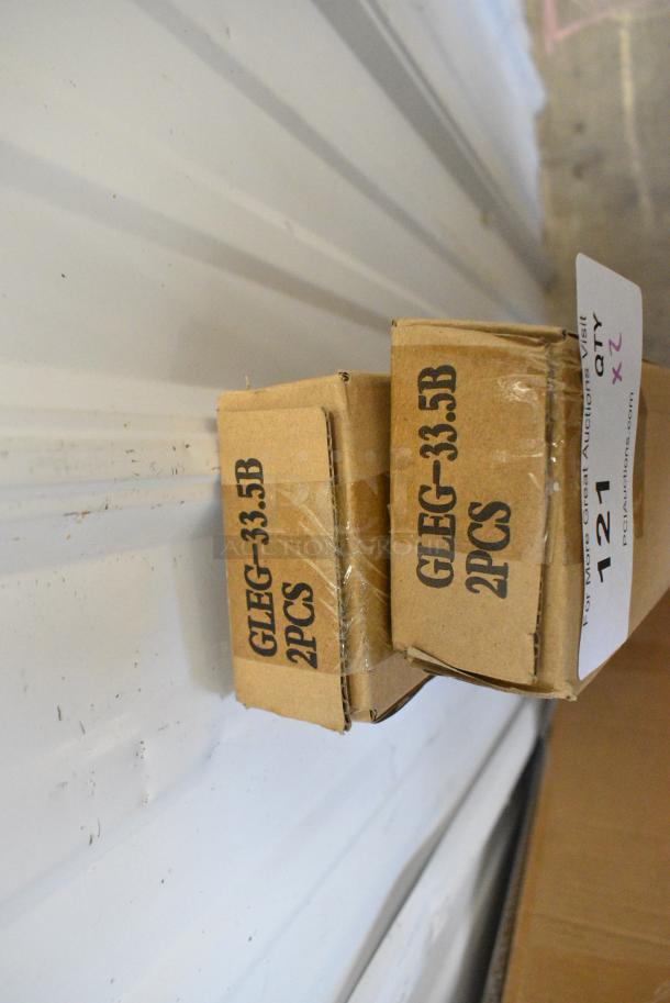 2 Box of 2 BRAND NEW SCRATCH AND DENT! John Boos GLEG33.5B Metal Legs. 2 Times Your Bid! - Image 3 of 3