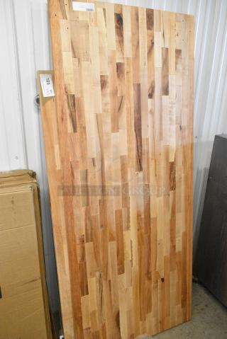 3 Various BRAND NEW SCRATCH AND DENT! Items Including 2 Wooden Butcher Block Tabletops and 1 Metal Under Shelf. 3 Times Your Bid!