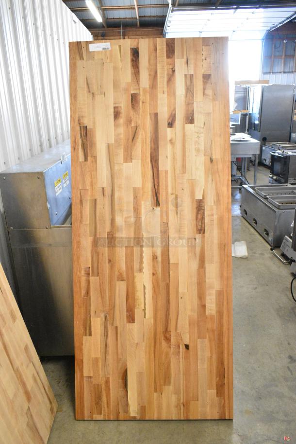 3 Various BRAND NEW SCRATCH AND DENT! Items Including 2 Wooden Butcher Block Tabletops and 1 Metal Under Shelf. 3 Times Your Bid! - Image 2 of 4