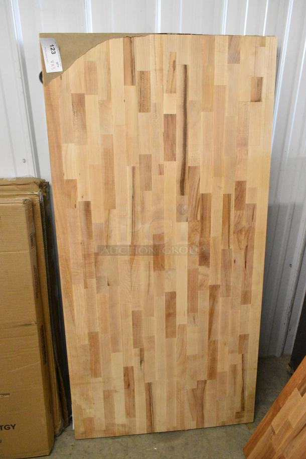 3 Various BRAND NEW SCRATCH AND DENT! Items Including 2 Wooden Butcher Block Tabletops and 1 Metal Under Shelf. 3 Times Your Bid! - Image 3 of 4
