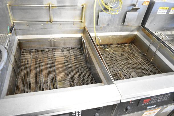 Giles EOF-20W Stainless Steel Commercial Electric Powered 3 Bay Deep Fat Fryer w/ Dumping Station on Commercial Casters. 480 Volts, 3 Phase. - Image 7 of 14