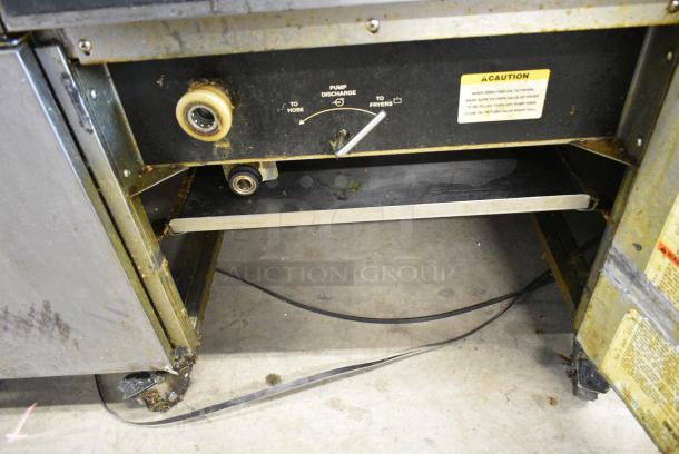 Giles EOF-20W Stainless Steel Commercial Electric Powered 3 Bay Deep Fat Fryer w/ Dumping Station on Commercial Casters. 480 Volts, 3 Phase. - Image 10 of 14