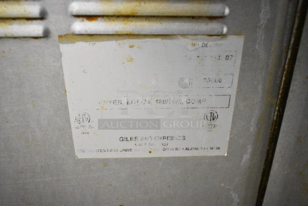 Giles EOF-20W Stainless Steel Commercial Electric Powered 3 Bay Deep Fat Fryer w/ Dumping Station on Commercial Casters. 480 Volts, 3 Phase. - Image 12 of 14