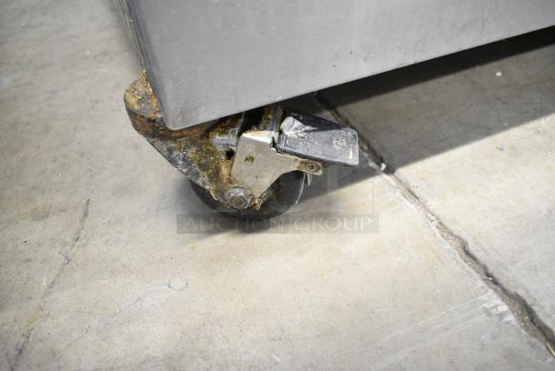 Giles EOF-20W Stainless Steel Commercial Electric Powered 3 Bay Deep Fat Fryer w/ Dumping Station on Commercial Casters. 480 Volts, 3 Phase. - Image 3 of 12
