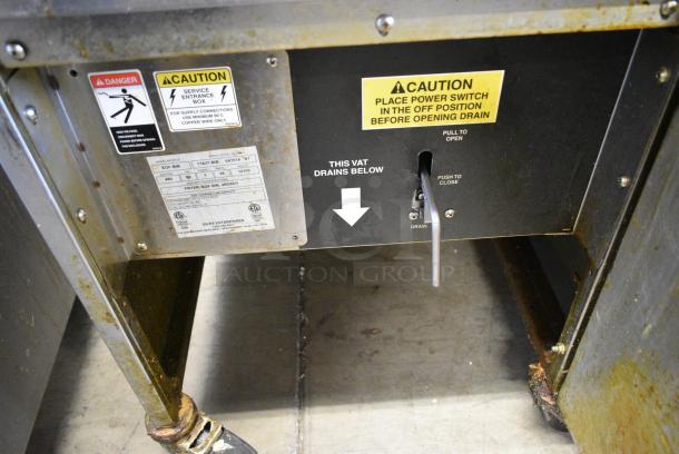 Giles EOF-20W Stainless Steel Commercial Electric Powered 3 Bay Deep Fat Fryer w/ Dumping Station on Commercial Casters. 480 Volts, 3 Phase. - Image 11 of 12