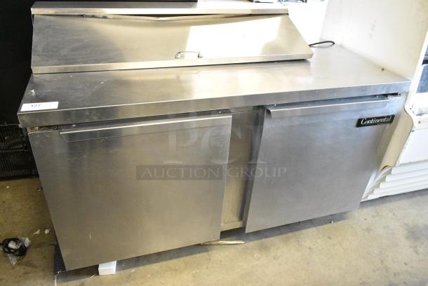 Continental SW60-12 Stainless Steel Commercial Sandwich Salad Prep Table Bain Marie Mega Top on Commercial Casters. 115 Volts, 1 Phase. Tested and Working! - Image 1 of 7
