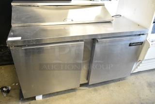 Continental SW60-12 Stainless Steel Commercial Sandwich Salad Prep Table Bain Marie Mega Top on Commercial Casters. 115 Volts, 1 Phase. Tested and Working!