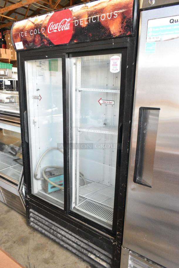 True GDM-37 Metal Commercial 2 Door Reach In Cooler Merchandiser w/ Poly Coated Racks. 115 Volts, 1 Phase. Tested and Working! - Image 1 of 6