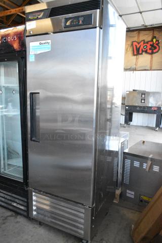 Turbo Air TSF-23SD Stainless Steel Commercial Single Door Reach In Freezer w/ Poly Coated Racks on Commercial Casters. 115 Volts, 1 Phase. Tested and Powers On But Does Not Get Cold - Item #1155102