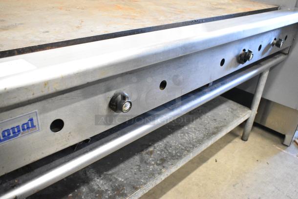 Royal Stainless Steel Commercial Countertop Natural Gas Powered Flat Top Griddle on Stainless Steel Equipment Stand. - Image 3 of 5