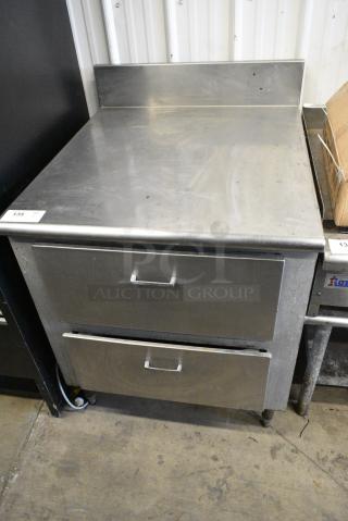 Stainless Steel Commercial 2 Drawer Counter w/ Back Splash.