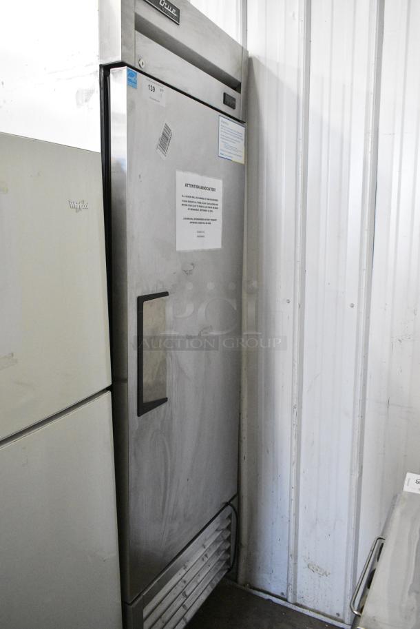 2021 True T-23-HC Stainless Steel Commercial Single Door Reach In Cooler w/ Poly Coated Racks on Commercial Casters. 115 Volts, 1 Phase. Tested and Working! - Image 1 of 5