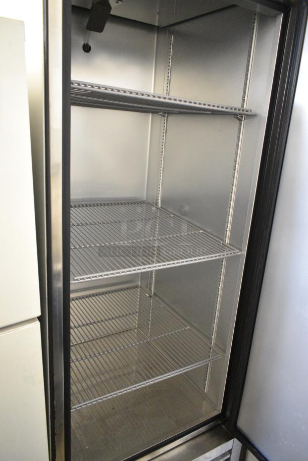 2021 True T-23-HC Stainless Steel Commercial Single Door Reach In Cooler w/ Poly Coated Racks on Commercial Casters. 115 Volts, 1 Phase. Tested and Working! - Image 4 of 5