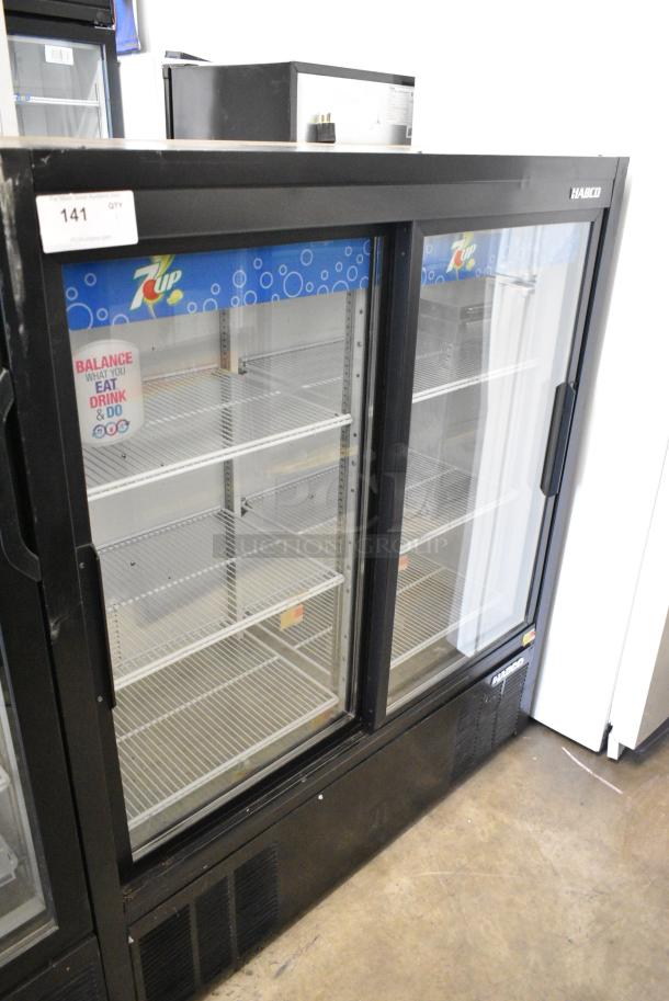 Habco ESM14SL54 Metal Commercial 2 Door Reach In Cooler Merchandiser w/ Poly Coated Racks. 115 Volts, 1 Phase. Tested and Powers On But Does Not Get Cold - Image 1 of 5