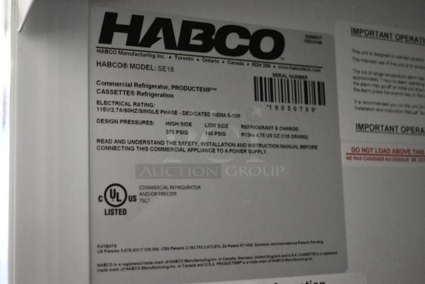 2019 Habco SE18 Metal Commercial Single Door Reach In Cooler Merchandiser w/ Poly Coated Racks. 115 Volts, 1 Phase. Tested and Working! - Image 4 of 4