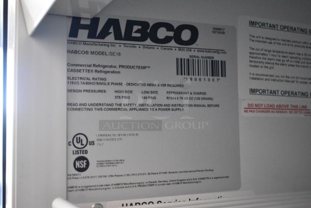 2019 Habco SE18 Metal Commercial Single Door Reach In Cooler Merchandiser w/ Poly Coated Racks. 115 Volts, 1 Phase. Tested and Working! - Image 4 of 4