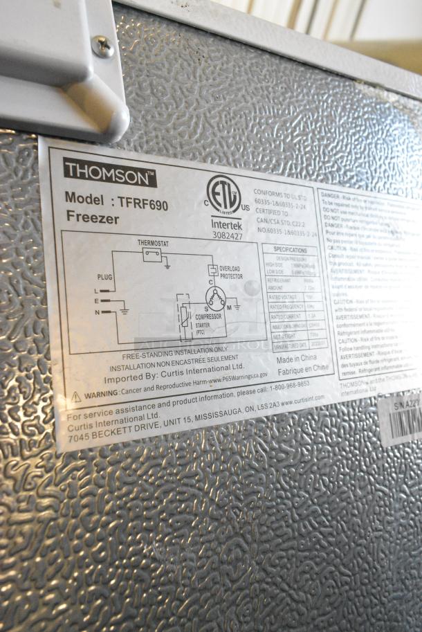 Thomson TFRF690 Metal Single Door Reach In Freezer. 115 Volts, 1 Phase. Tested and Working! - Image 4 of 4