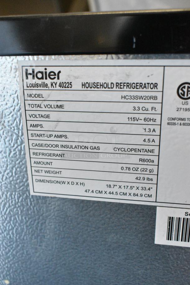 Haier HC33SW20RB Mini Cooler. 115 Volts, 1 Phase. Tested and Working! - Image 5 of 5