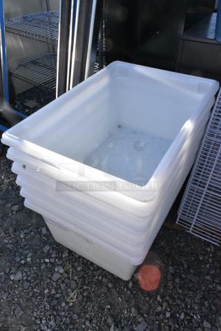 6 Poly White Bins. 6 Times Your Bid!