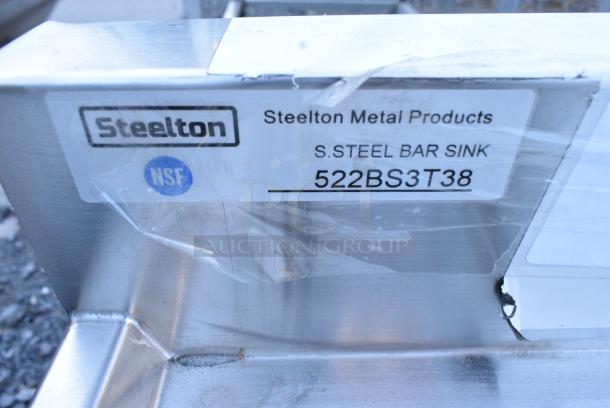 BRAND NEW SCRATCH AND DENT! Steelton 522BS3T38 3 Bowl 18 Gauge Underbar Sink - 38" x 18 3/4". - Image 2 of 4
