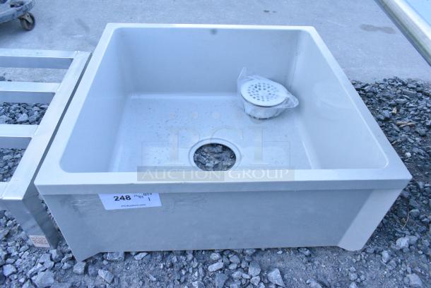 BRAND NEW SCRATCH AND DENT! Gray Poly Mop Sink. - Image 1 of 3